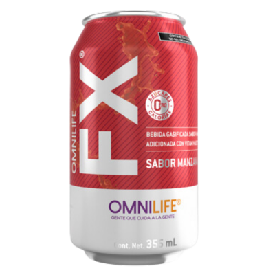 OMNILIFE FX Manzana Lata, contenido neto 355 mililitros, 6 pack